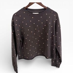 Spiritual Gangster Star Crew Sweatshirt Large Cropped Dark Gray Shirt Sweater